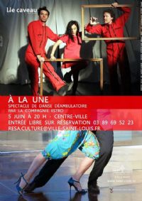 Spectacle de danse déambulatoire par la compagnie Estro. Le vendredi 5 juin 2015 à saint-louis. Haut-Rhin.  20H00